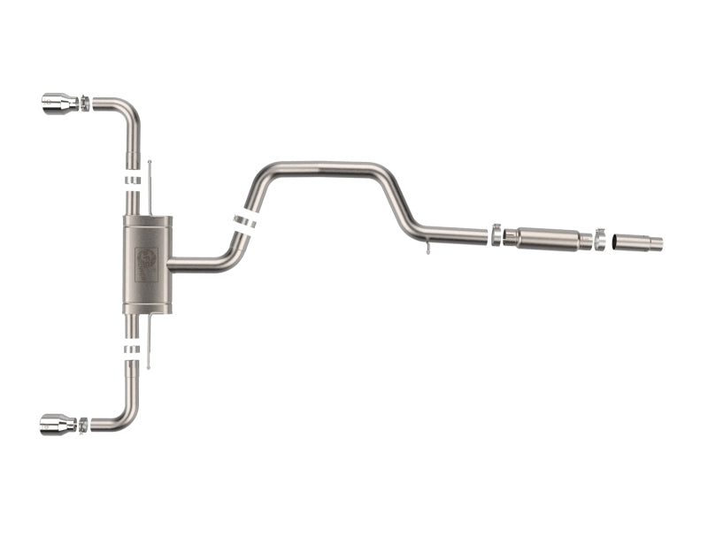 aFe 3 to 2-1/2 IN Stainless Steel Cat-Back Exhaust w/Polished Tip | Volkswagen GTI (22-24) (49-36454-P)