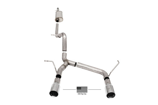 CORSA Sport / 2.75 in Cat-Back 4.0 in Single American Flag Tips | 2018-25 Jeep Wrangler JLU 3.6L (21124USA)