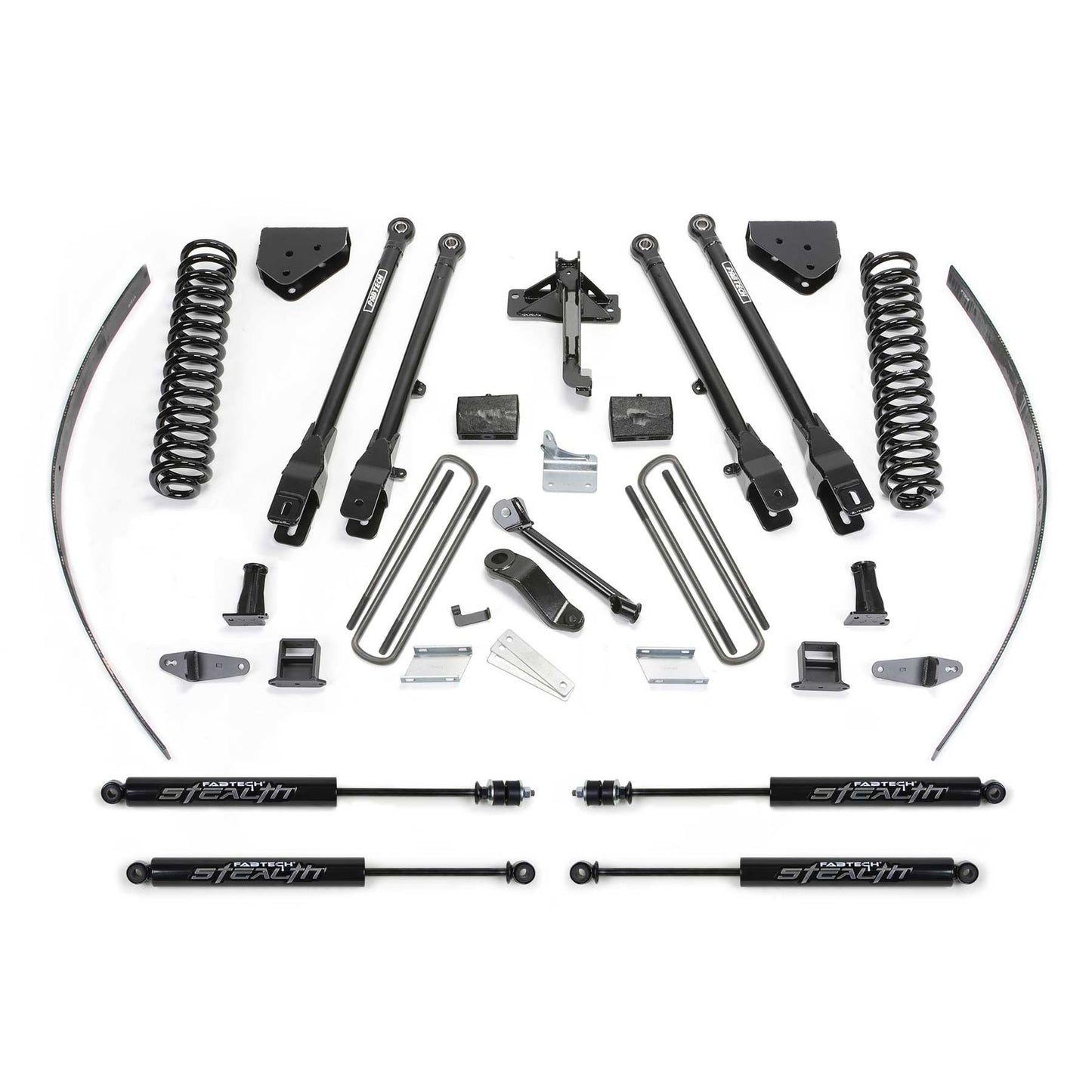 Fabtech 8in 4-Link Suspension System w/ Coils & Stealth | Ford F250 4WD (08-16) w/o Factory Overload (K2125M)
