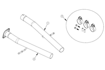 CORSA Sport to Xtreme / 2.75 in Head Pipes | Dodge Durango SRT 6.2L, 6.4L (21237)