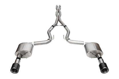 CORSA Xtreme, Sport / 3.0 in Cat-Back 4.5 in Carbon Fiber Tips | 2024 Mustang GT Coupe (21251CF, 21255CF)