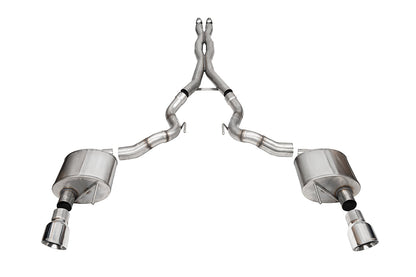 CORSA Xtreme, Sport / 3.0 in Cat-Back 4.5 in Slash Tips | 2024 Mustang GT Convertible (21270, 21274)