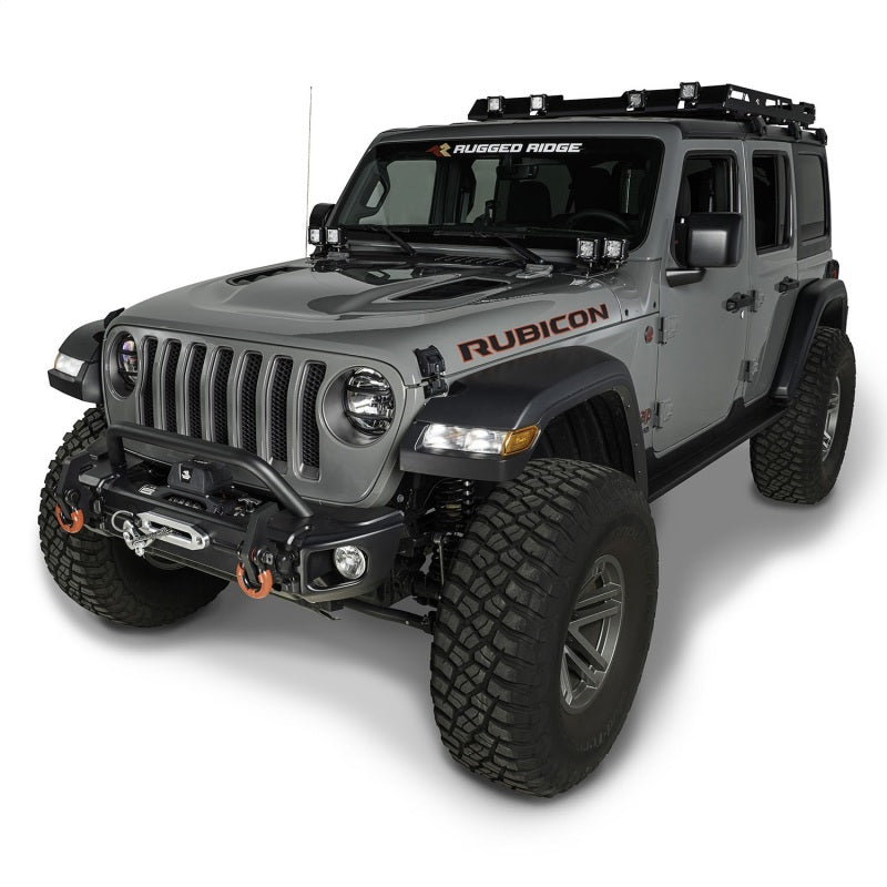 Rugged Ridge 11549.05 Arcus Front Bumper w/ Overrider for 2018‑26 Jeep JL/JT