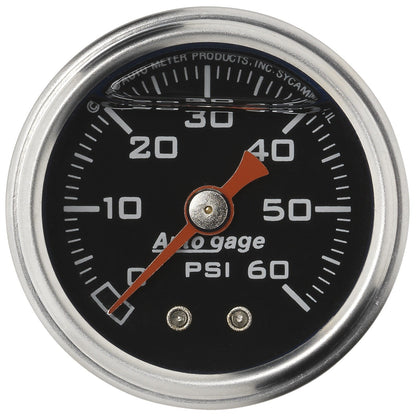 AutoMeter AutoGage 1.5in Liquid Filled Mechanical 0-60 PSI Fuel Pressure Gauge - Black (2173)