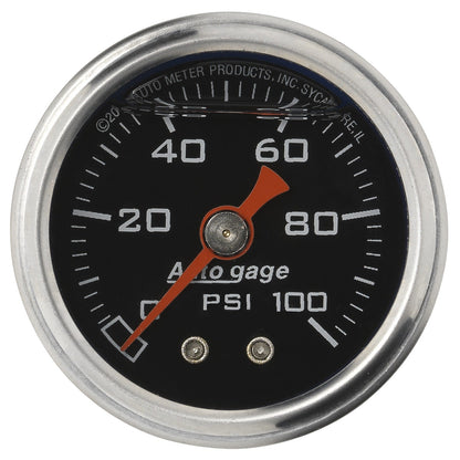 AutoMeter AutoGage 1.5in Liquid Filled Mechanical 0-100 PSI Fuel Pressure Gauge (2174)