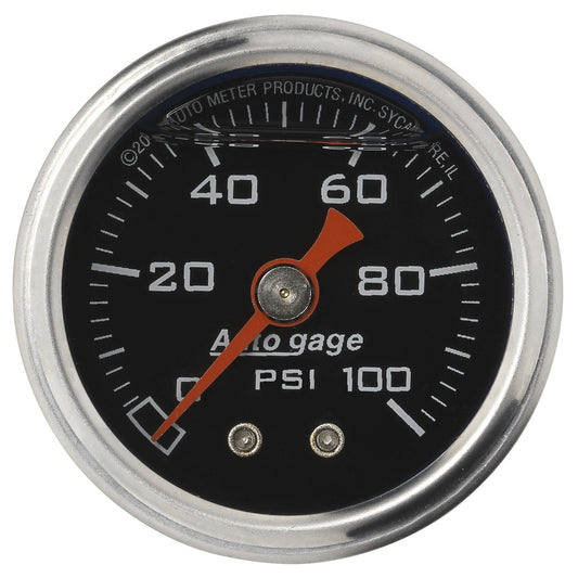AutoMeter AutoGage 1.5in Liquid Filled Mechanical 0-100 PSI Fuel Pressure Gauge (2174)