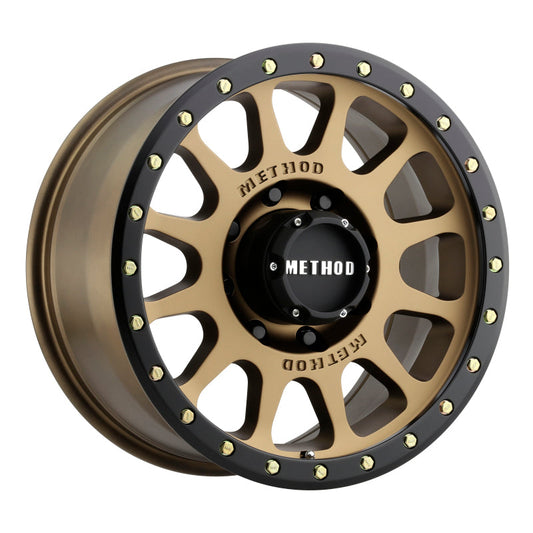 (set of 4) Method MR305 NV Bronze - Matte Black Lip | 17x8.5" +0mm | 8x6.5in Wheel