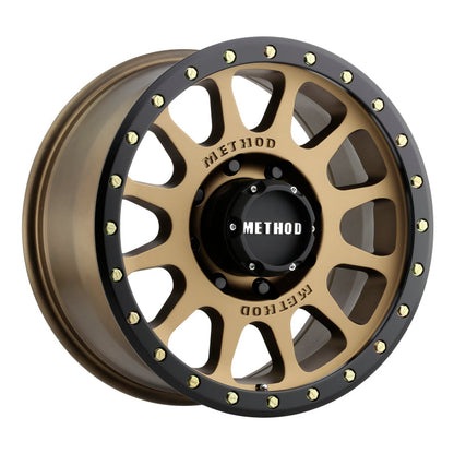 (set of 4) Method MR305 NV Bronze - Matte Black Lip | 20x10" -18mm | 8x170mm Wheel
