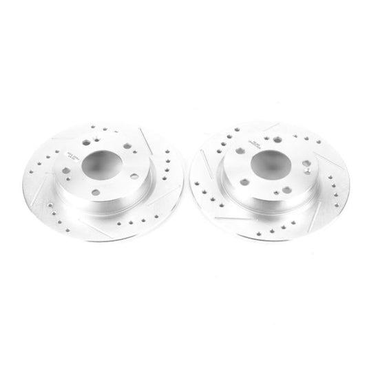 Power Stop Rear Evolution Drilled & Slotted Rotors - Pair | 2016-2019 Honda Civic (JBR1728XPR)