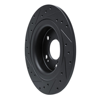 R1 17-25 Integra Rear Drilled & Slotted Black Rotor | Honda Civic/Type R/Acura Integra (ECB-59067R)