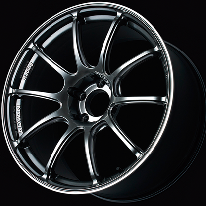 (set of 4) Advan RZII Racing Hyper Black/Ring | 17x8" +45mm | 5x114.3mm Wheels