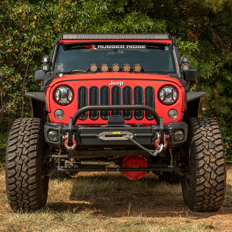 Rugged Ridge 11549.13 Arcus Front Bumper w/ Winch Tray for 2007-18 Jeep JK