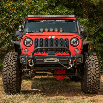 Rugged Ridge 11549.13 Arcus Front Bumper w/ Winch Tray for 2007-18 Jeep JK
