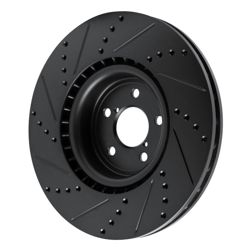 R1 Concepts Subaru Impreza Front Drilled & Slotted Black Rotor (ECB-13014R)