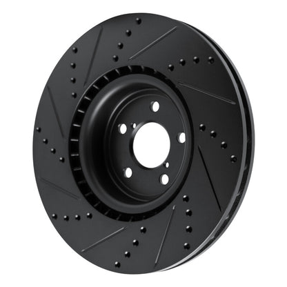 R1 Concepts Subaru Impreza Front Drilled & Slotted Black Rotor (ECB-13014R)