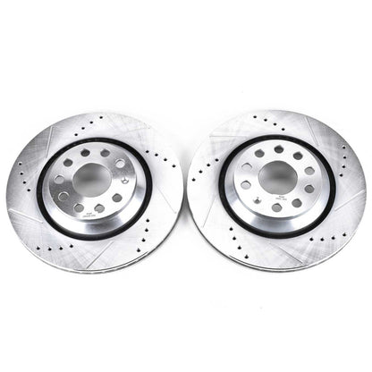 PowerStop Rear Drilled & Slotted Rotors | VW Golf GTI Mk8 / Audi RS3 (EBR1070XPR)