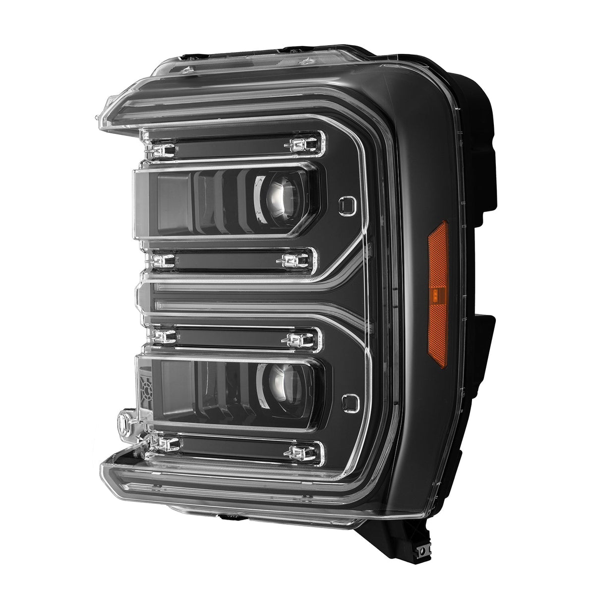 AlphaRex 23-26 Ford F-250 SD LUXX LED Proj Headlights Alpha Blk w/Activ Light/Seq Signal/Switchback