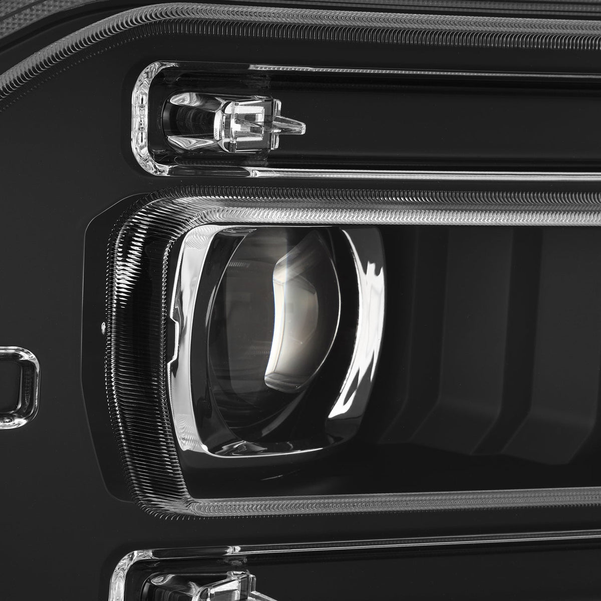 AlphaRex 23-26 Ford F-250 SD LUXX LED Proj Headlights Blk w/Activ Light/Seq Signal/Switchback