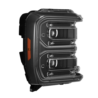 AlphaRex 23-26 Ford F-250 SD LUXX LED Proj Headlights Blk w/Activ Light/Seq Signal/Switchback
