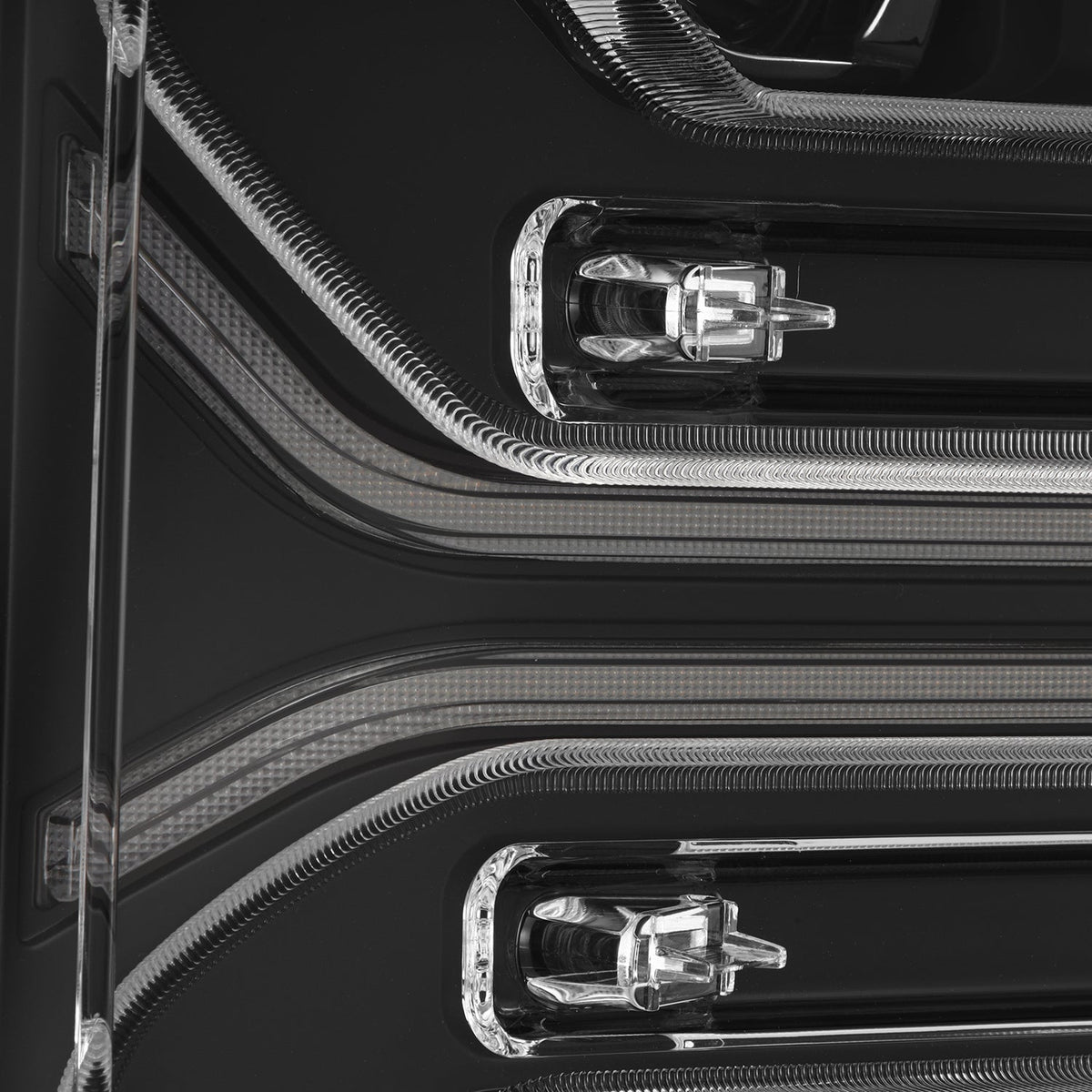 AlphaRex 23-26 Ford F-250 SD LUXX LED Proj Headlights Blk w/Activ Light/Seq Signal/Switchback