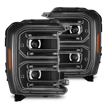 AlphaRex 23-26 Ford F-250 SD LUXX LED Proj Headlights Blk w/Activ Light/Seq Signal/Switchback