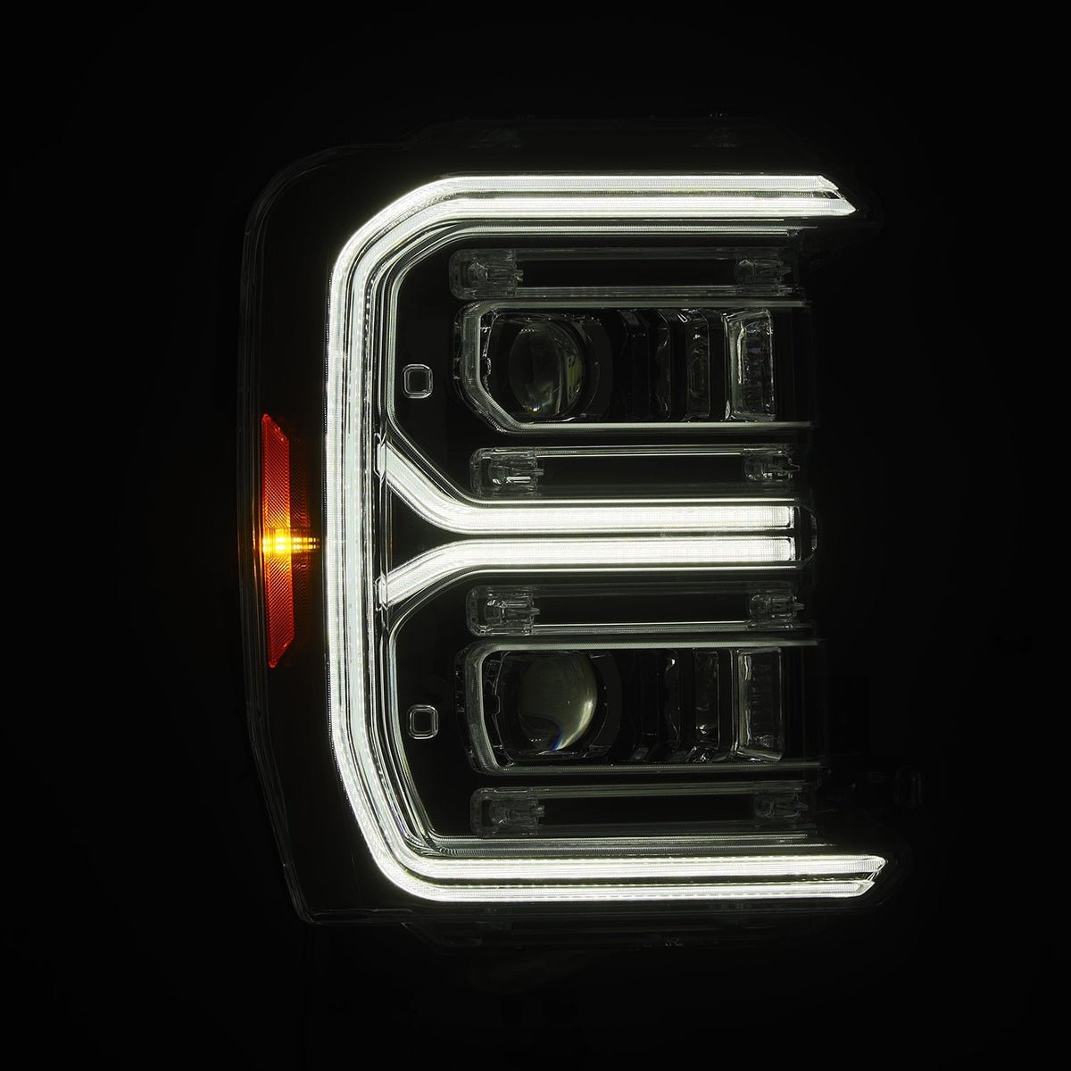 AlphaRex 2023 Ford F250-F450SD Luxx Series LED Proj Hdlights/ Chrome Activation Lt/ Seq Signal/DRL