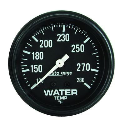 AutoMeter AutoGage 2 5/8in Mechanical 100-200 Deg Water Temp Gauge - Black (2313)