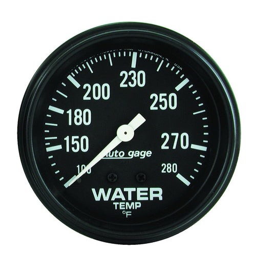 AutoMeter AutoGage 2 5/8in Mechanical 100-200 Deg Water Temp Gauge - Black (2313)