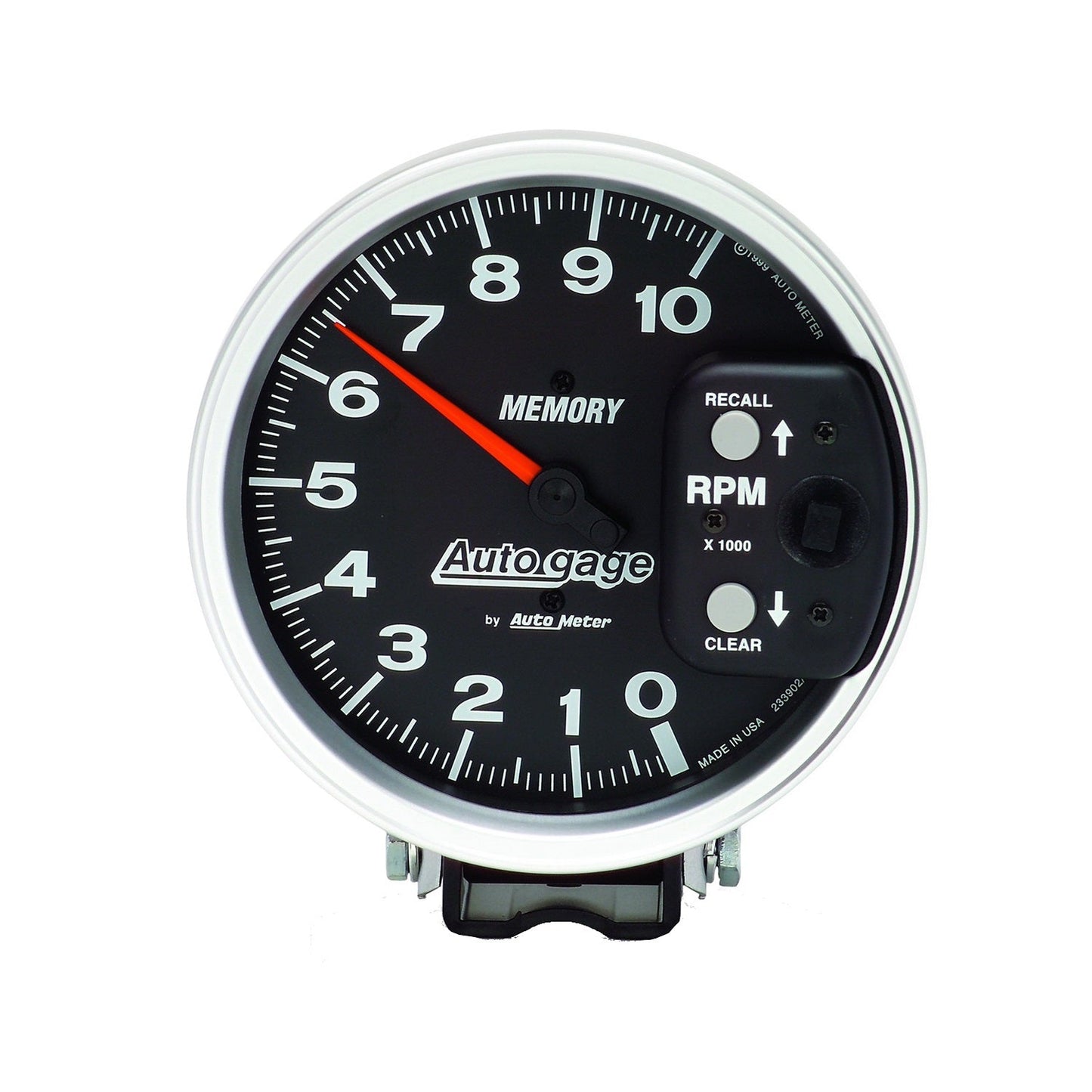 AutoMeter 5 inch 10,000 RPM w/ Peak Memory Pedestal Tachometer Auto Gage - Black (233902)