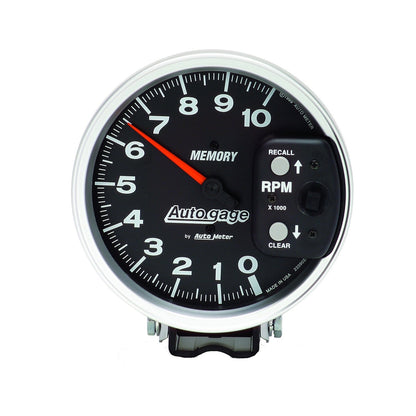 AutoMeter 5 inch 10,000 RPM w/ Peak Memory Pedestal Tachometer Auto Gage - Black (233902)