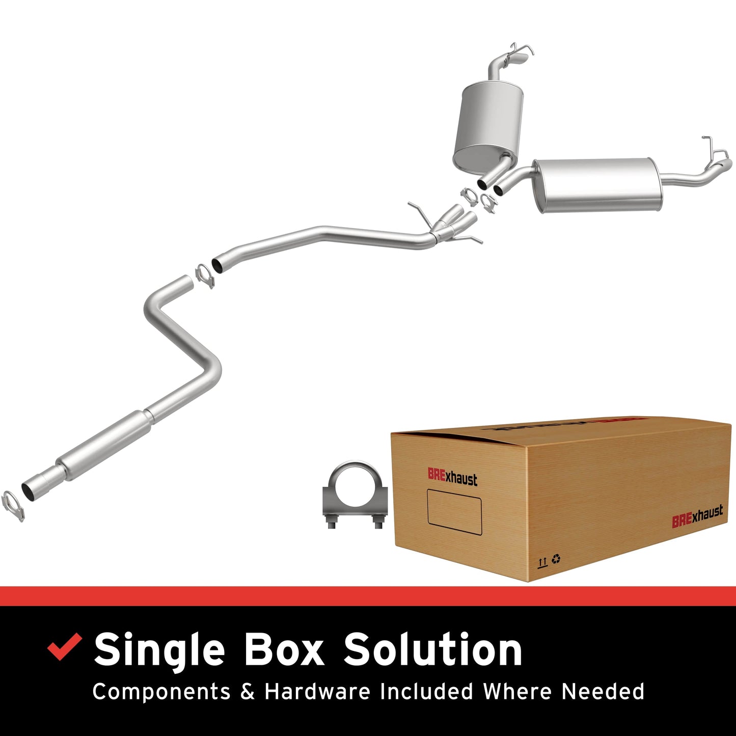 BRExhaust 1996-1999 Cadillac DeVille 4.6L Direct-Fit Replacement Exhaust System