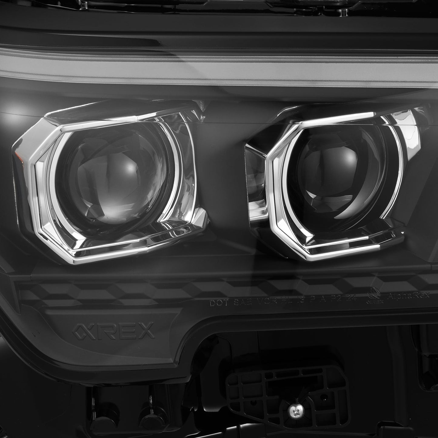 AlphaRex 24-25 Toyota Tacoma / 25-up 4Runner OG-Style LUXX-Series LED Projector Headlights Black