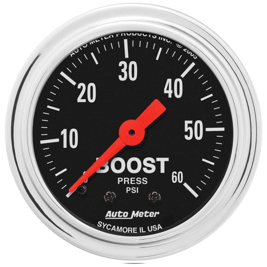 AutoMeter Gauge Boost 2-1/16in. 60 PSI Mechanical Traditional Chrome (2405)