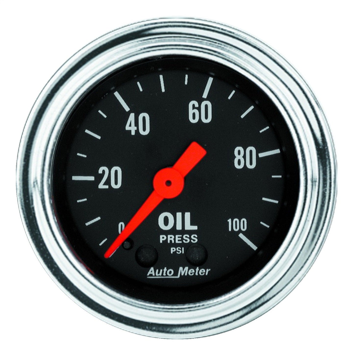 AutoMeter Traditional Chrome 2-1/16in 100 PSI Mechanical Oil Pressure Gauge (2421)