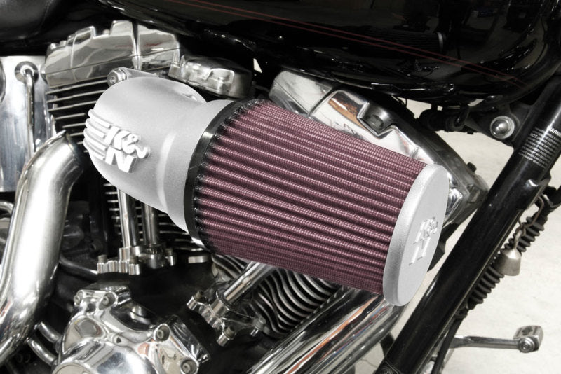 K&N 57-1137S Performance Air Intake System for Harley-Davidson (Silver)