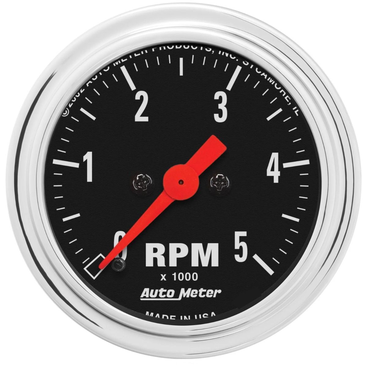 AutoMeter Traditional Chrome 2-1/16in 5K RPM In-Dash Mechanical Tachometer (2497)