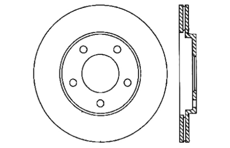 StopTech 128.61087L Sport Cross-Drilled Disc Brake Rotor for 05-14 Mustang