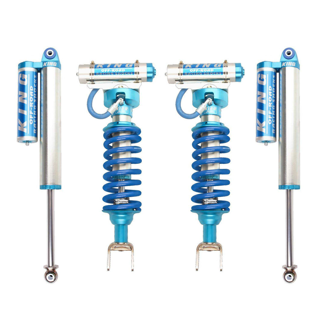 King Shocks 2.5 Performance Coilovers w/ Remote Reservoir Non-Adjustable Shocks Set w/0-3" lift - 2009-2018 Ram 1500 Gas 4WD
