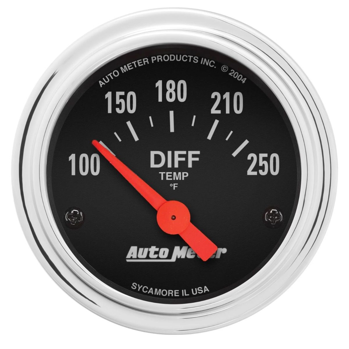 AutoMeter Traditional Chrome 2-1/16in 100-250 Deg F Electric Differential Temp Gauge (2534)