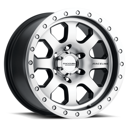 (set of 4) Raceline 929 Avenger Black & Machined | 17x9" -12mm | 6x139.7mm Wheel