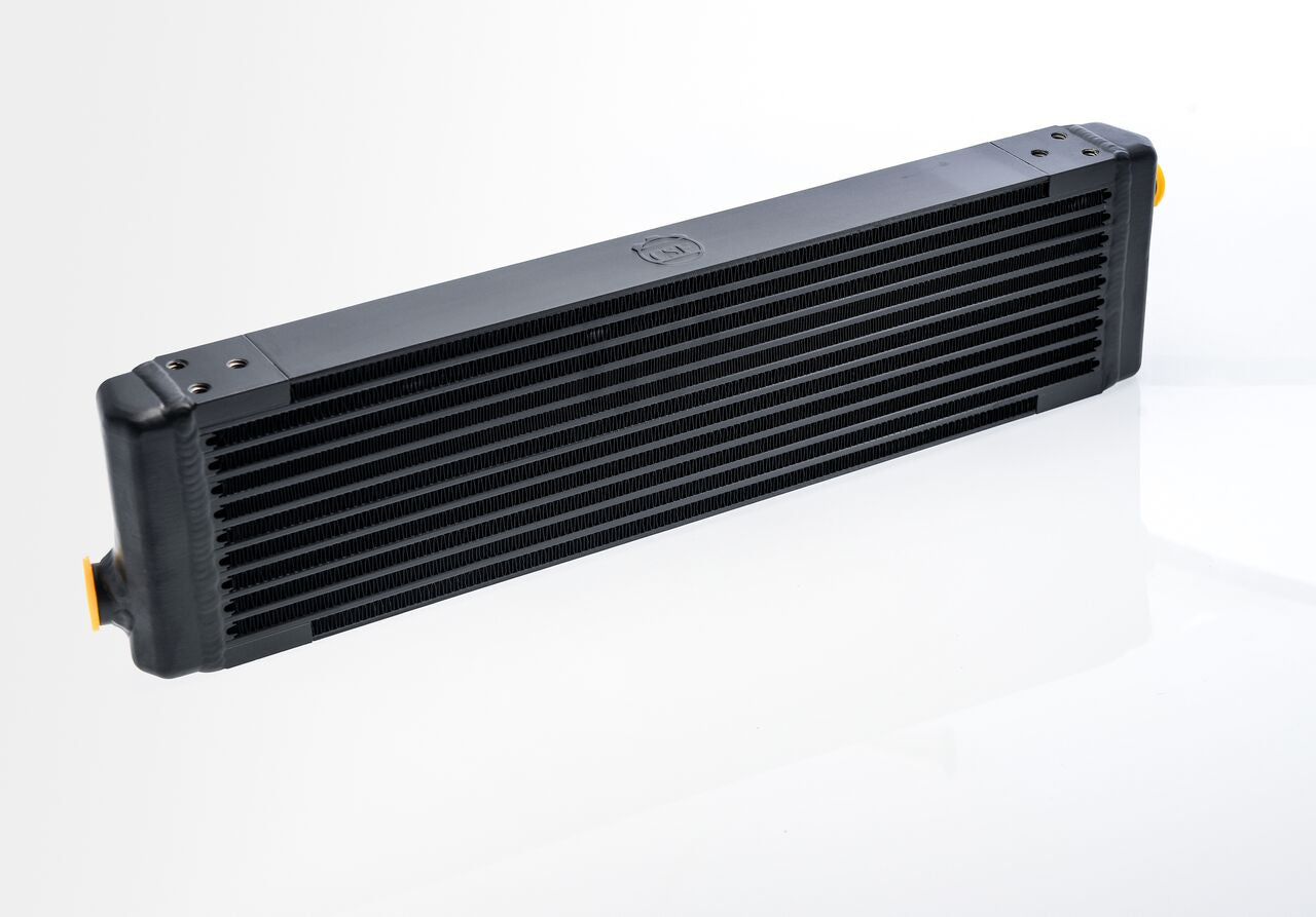 CSF UNIVERSAL Signal-Pass Oil Cooler w/Direct Fitment | PORSCHE 911 center front oil cooler (RSR Style) - M22 x 1.5 connections - 24L x 5.75H x 2.16W