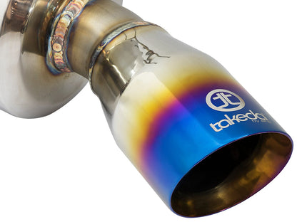 aFe POWER Takeda 16-17 Honda Civic I4-1.5L (t) 2.5-2.25in 304 SS CB Dual-Exit Exhaust Blue Tips