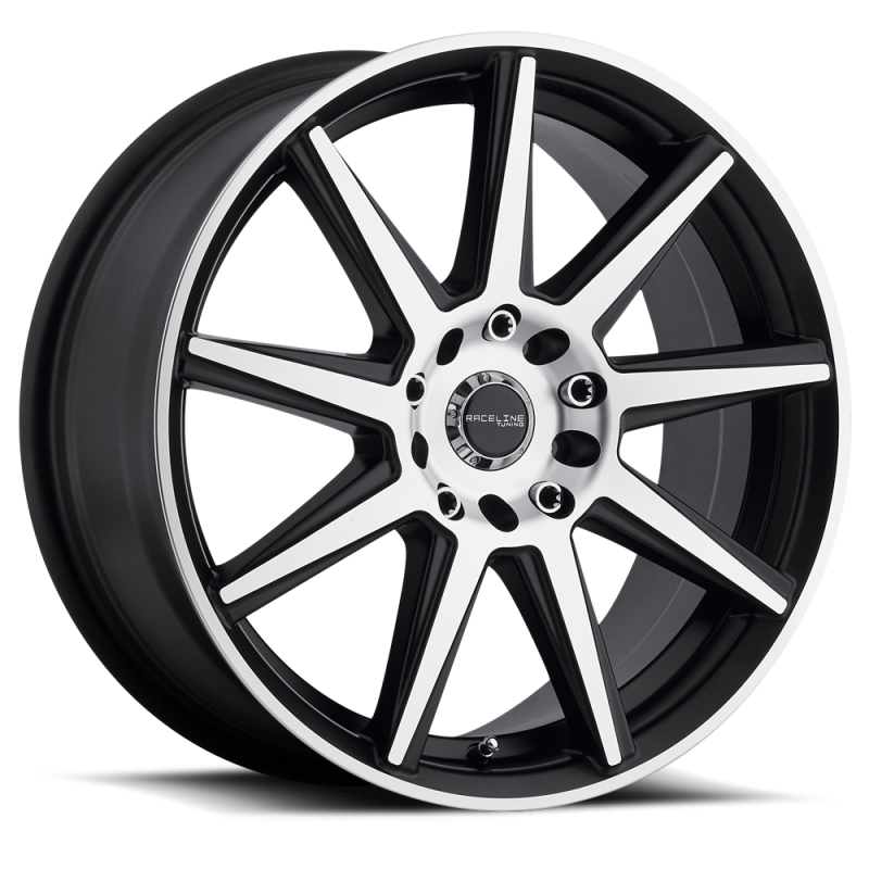 (set of 4) Raceline 144 Storm Black & Machined | 16x7" +40mm | 5x100/5x114.3mm Wheel