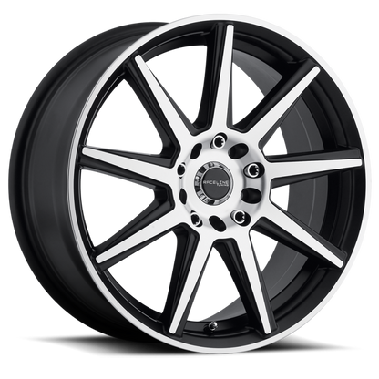 (set of 4) Raceline 144 Storm Black & Machined | 15x7" +40mm | 5x100/5x114.3mm Wheel