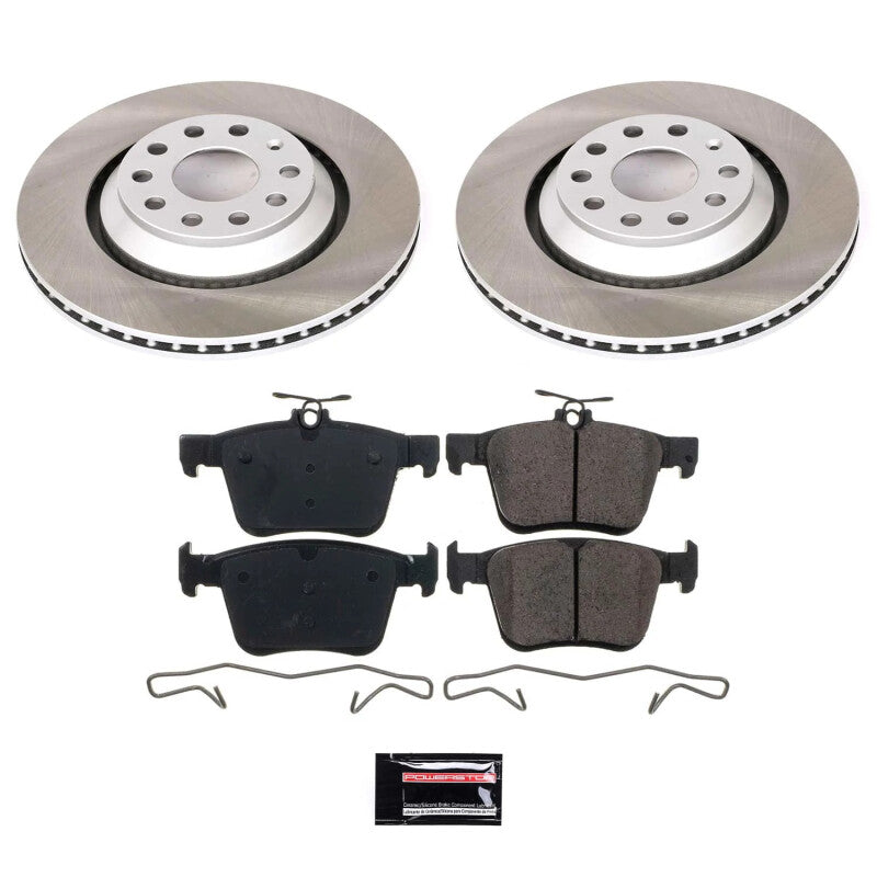 PowerStop 15-19 Volkswagen Golf R Rear Semi-Coated Rotor Kit (SC7084)