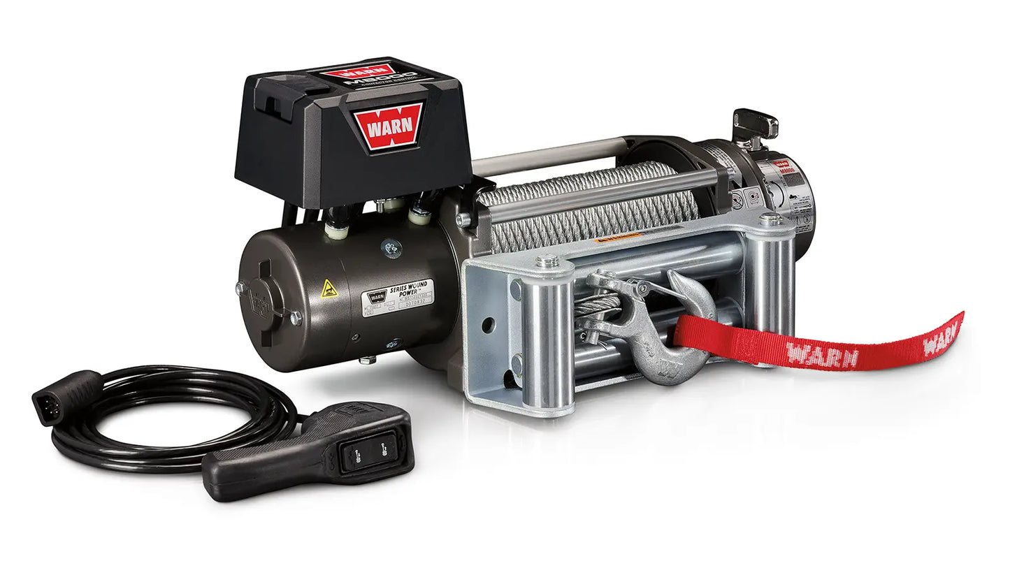 WARN 26502 M8000 8000lb Premium Series Winch 4.8 HP 100' 5/16 Cable Roller