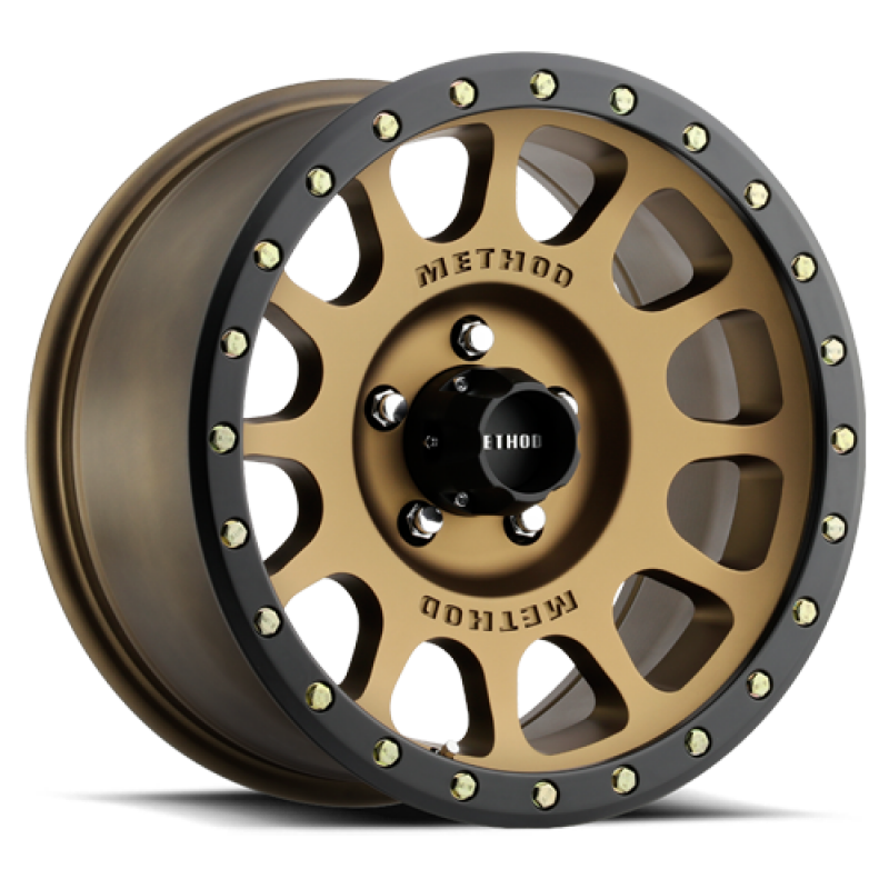 (set of 4) Method MR305 NV Bronze - Matte Black Lip | 17x8.5" +25mm | 5x150mm Wheel