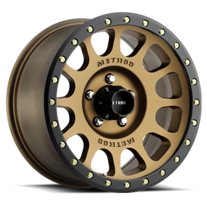 (set of 4) Method MR305 NV Bronze - Matte Black Lip | 17x8.5" +25mm | 5x150mm Wheel