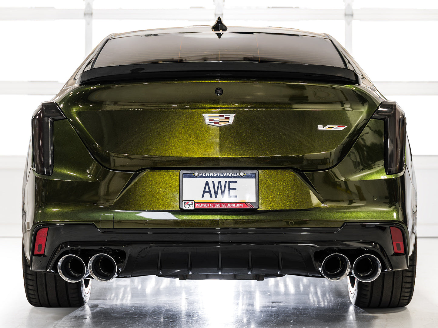 AWE Tuning 2021+ Cadillac CT4-V Blackwing SwitchPath Exhaust - Chrome Silver Tips (3025-42436)