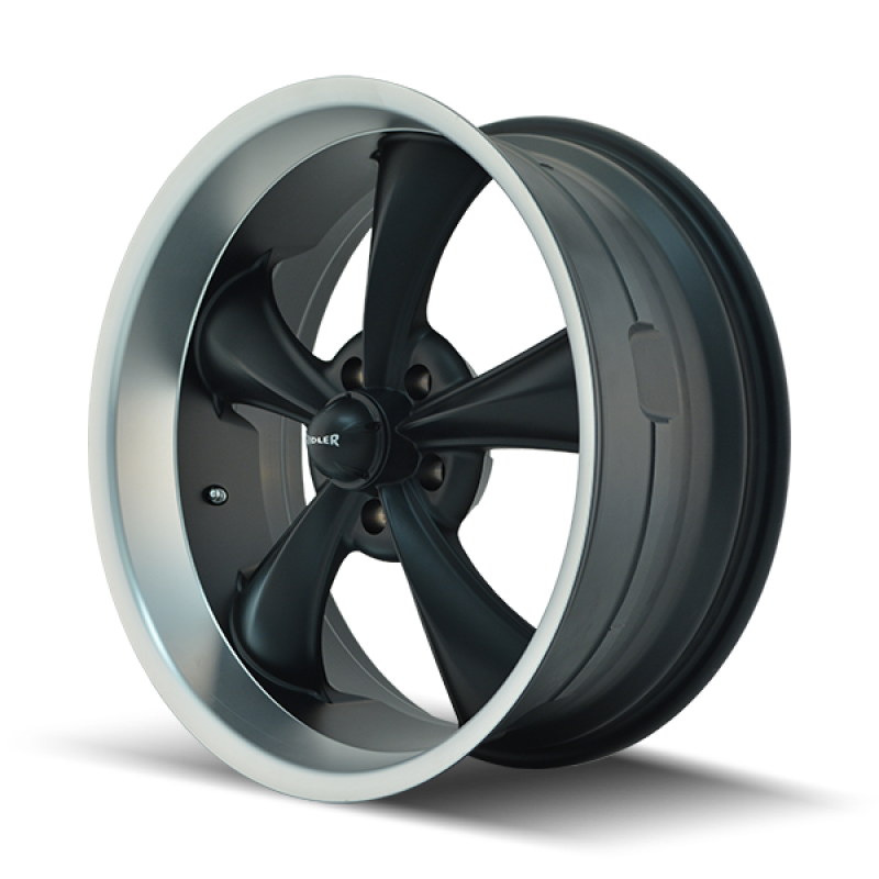 (set of 4) Ridler Wheels 695 Matte Black Machined | 17x7" +0mm | 5x114.3mm Wheels
